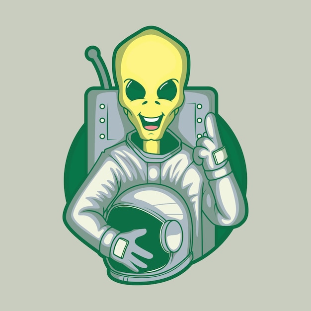 Vector space alien character  illustration. space, technology, future design concept.