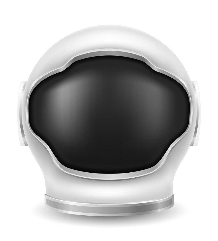 Vector space astronaut helmet for spaceship flight vector illustration
