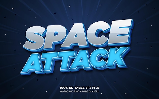 Space Attack bewerkbaar tekststijleffect