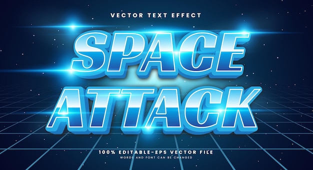 Space Attack 편집 가능한 텍스트 효과 현대 개념에 적합한 템플릿