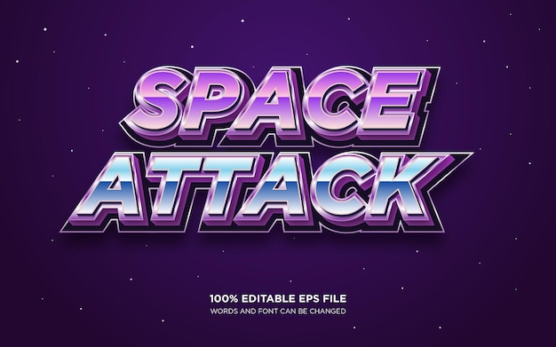 벡터 space attack 편집 가능한 텍스트 스타일 효과