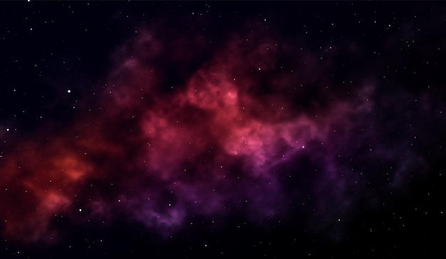 Space background fantastic outer view with realistic bright\
stars and cluster of gas clouds. universe with nebulae, galaxies\
and star clusters. infinite cosmic open spaces. vector\
illustration