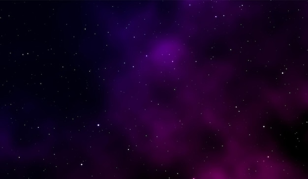 Vector space background fantastic outer view with realistic bright stars and cluster of gas clouds. universe with nebulae, galaxies and star clusters. infinite cosmic open spaces. vector illustration