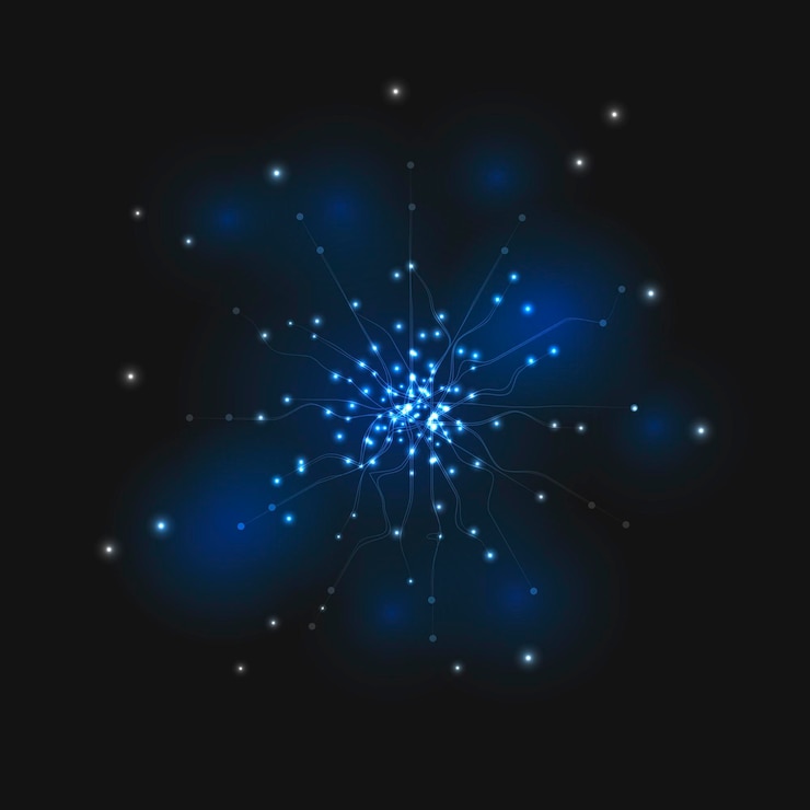 Vector space background with bright stars vector galaxy illustration