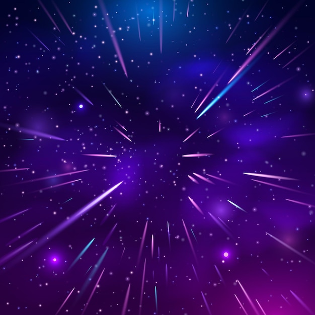 Vector space background with nebula and stars milky way galaxy with star dust shining infinite universe