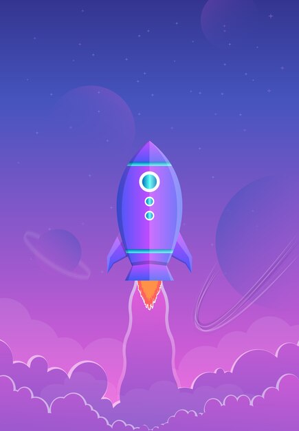Space background with purple gradient