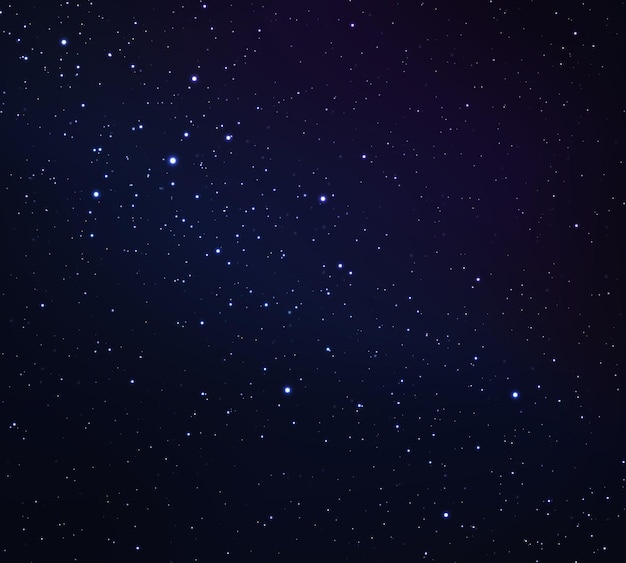 Vector space background with shining stars starry night with shiny stars in the gradient sky