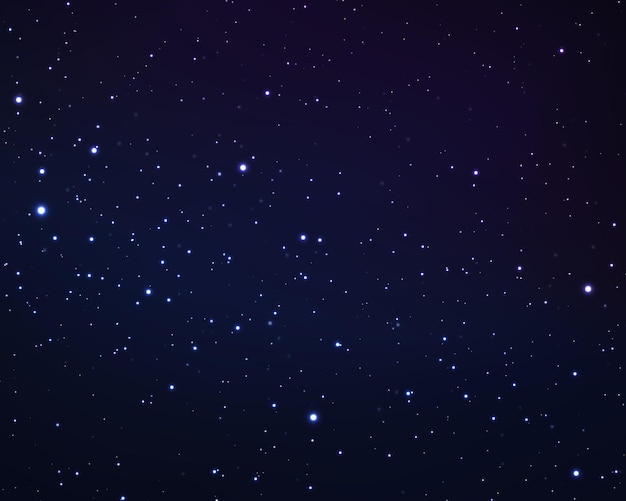 Vector space background with shining stars starry night with shiny stars in the gradient sky