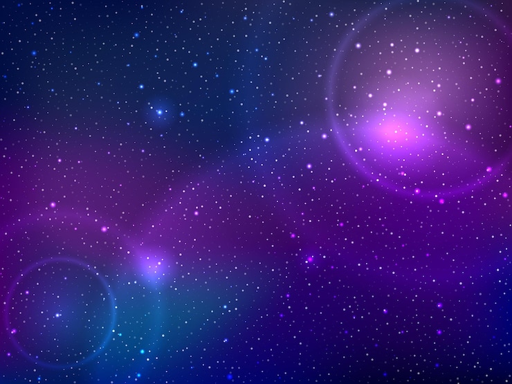 Space background with stars and patches of light