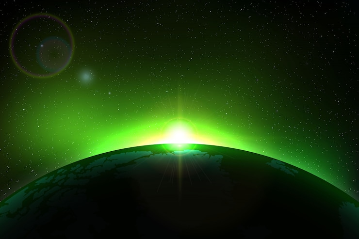 Vector space background with total solar eclipse for your design
