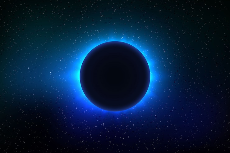 Vector space background with total solar eclipse 