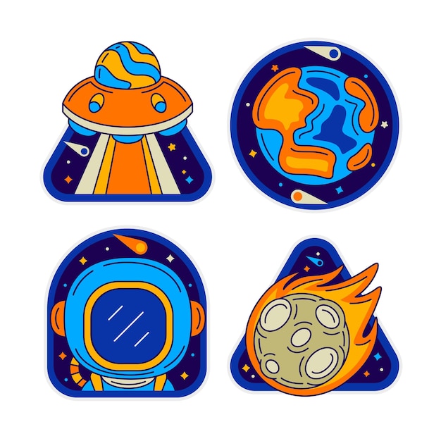 space badge vector illustration