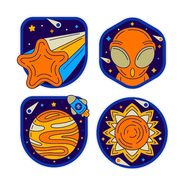 space badge vector illustration