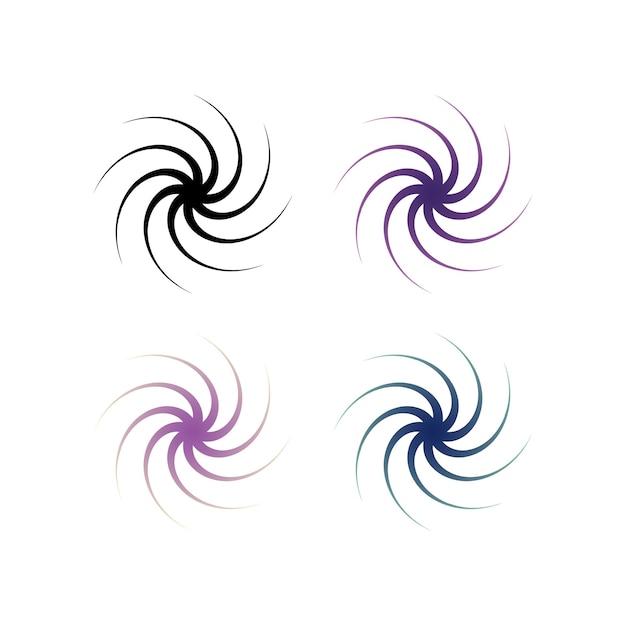 Space Black Hole in different colours with gradient Flat Icon On White Background