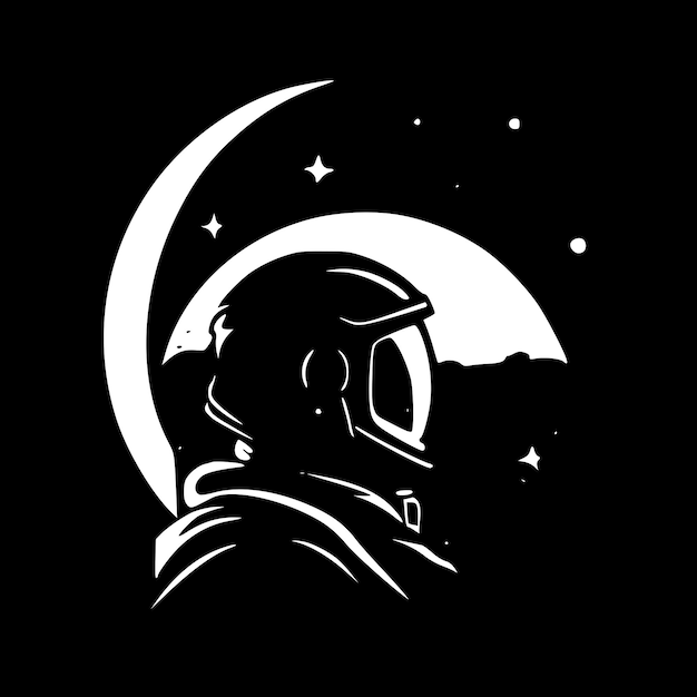 Vector space black and white isolated icon vector illustration