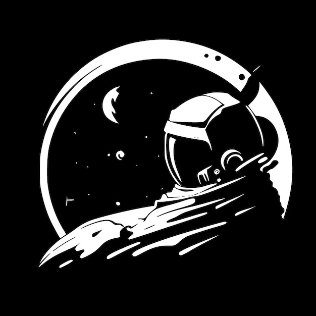 Vector space black and white vector illustration