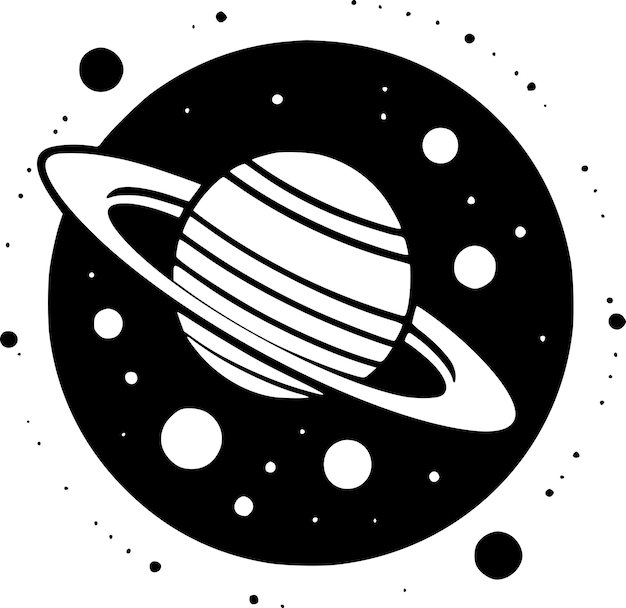 Vector space black and white vector illustration