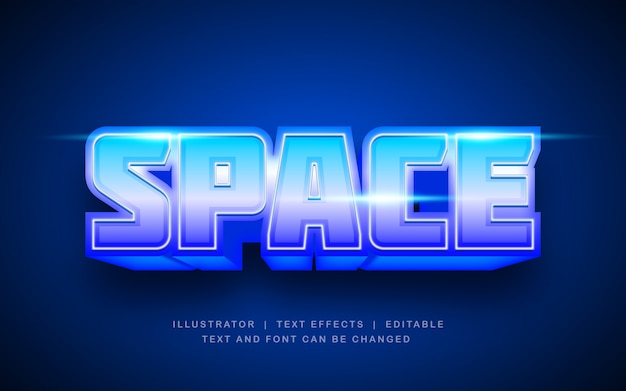 Space blue retro text effect