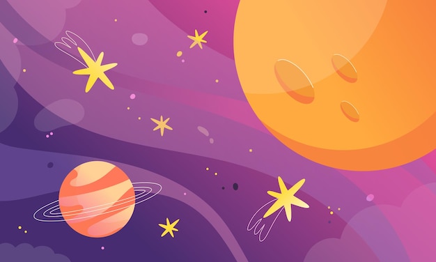 Space Bright vector background Universe Planets stars vector background