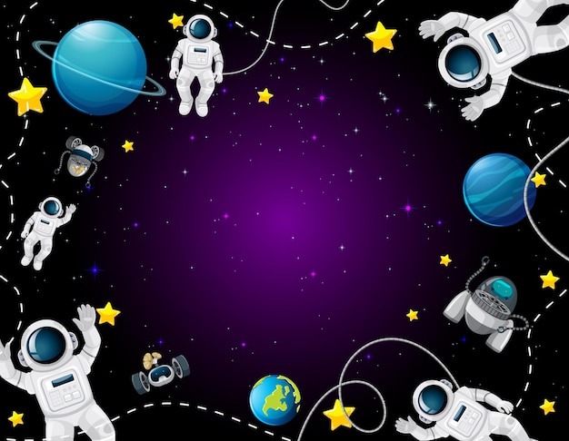 A space cartoon background scene