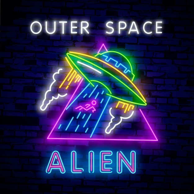 Vector space collection neon signs