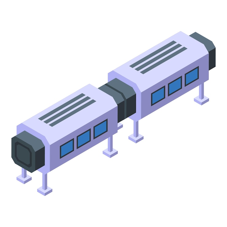Vector space colony base icon isometric vector mars planet galaxy station
