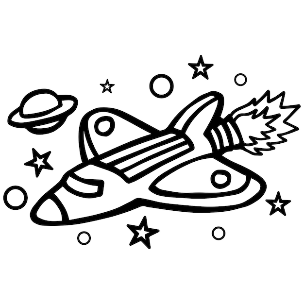 Space coloring pages for kids printable, eps file, and image