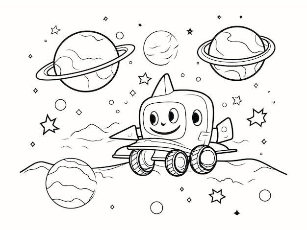 space coloring pages for kids