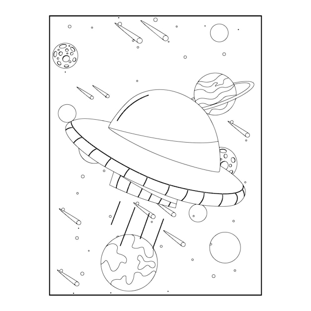 Space coloring pages for kids