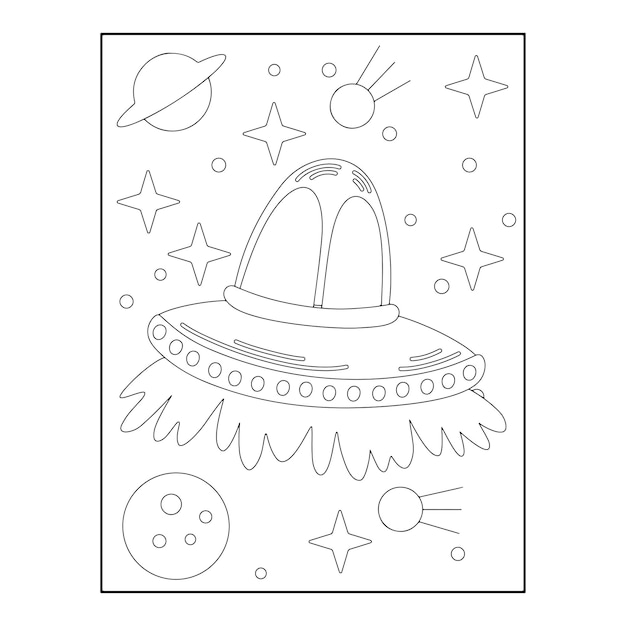 Space coloring pages for kids