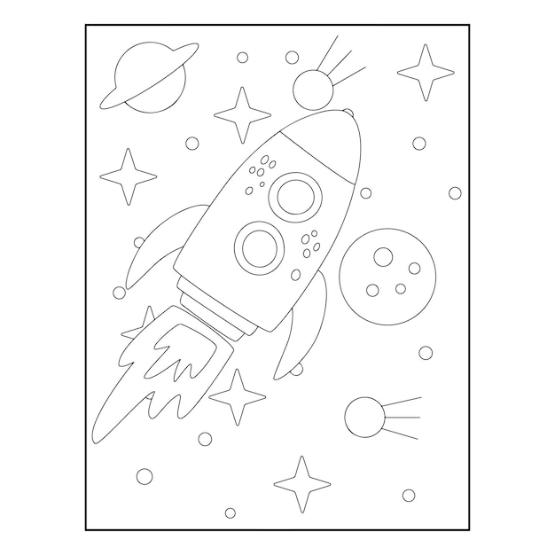 아이들을 위한 우주 색칠 공부 페이지