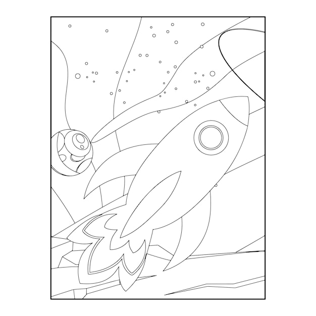 Space coloring pages for kids