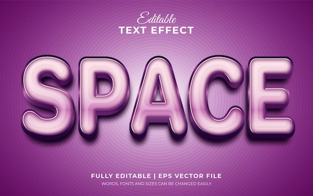 Space comic cartoon editable text effect in futuristic modern 3d style
