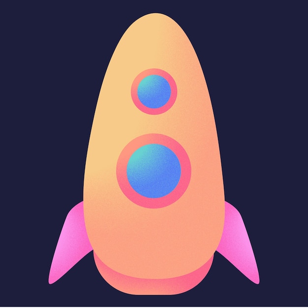 Space cute characters Orange rocket sticker