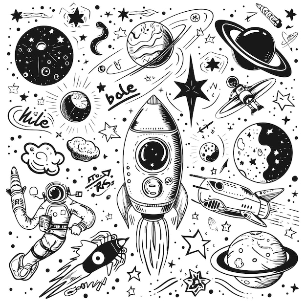 Vector space_doodles_bundleoutline_cosmic