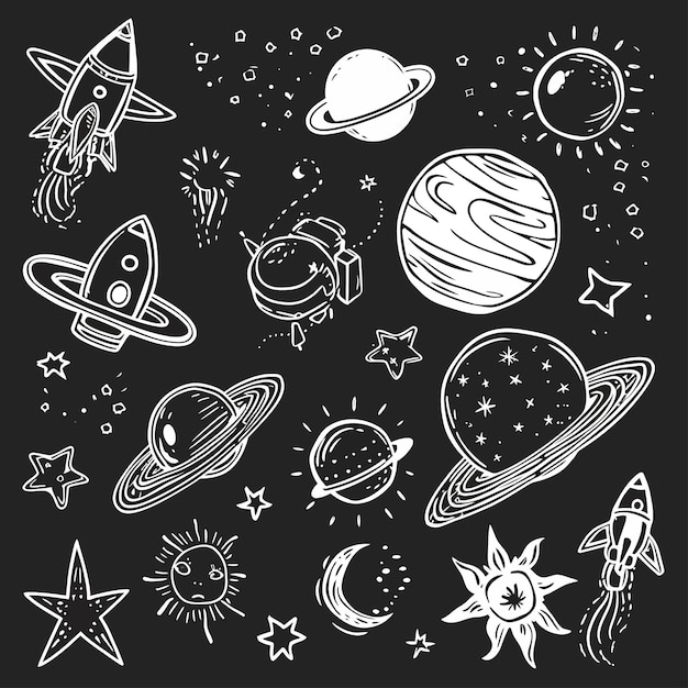 Vector space_doodles_bundleoutline_cosmic
