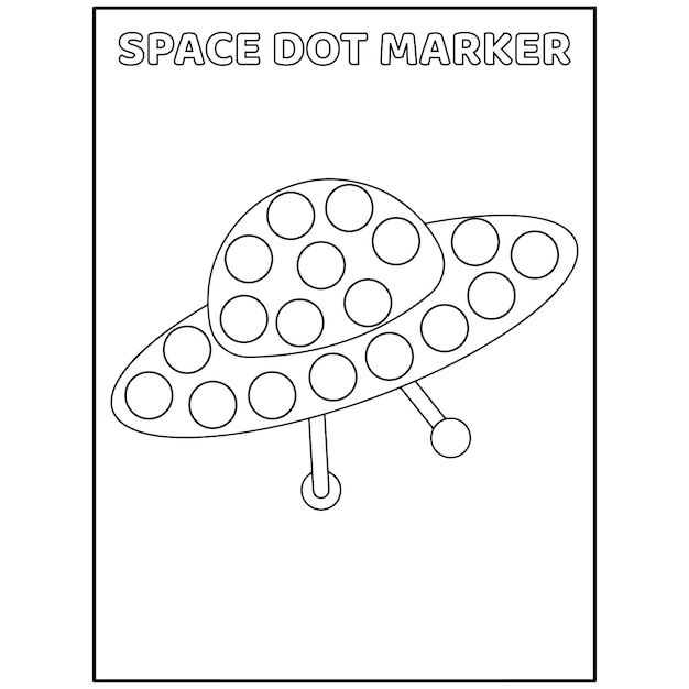 Space Dot Marker-activiteitenpagina's voor kinderen