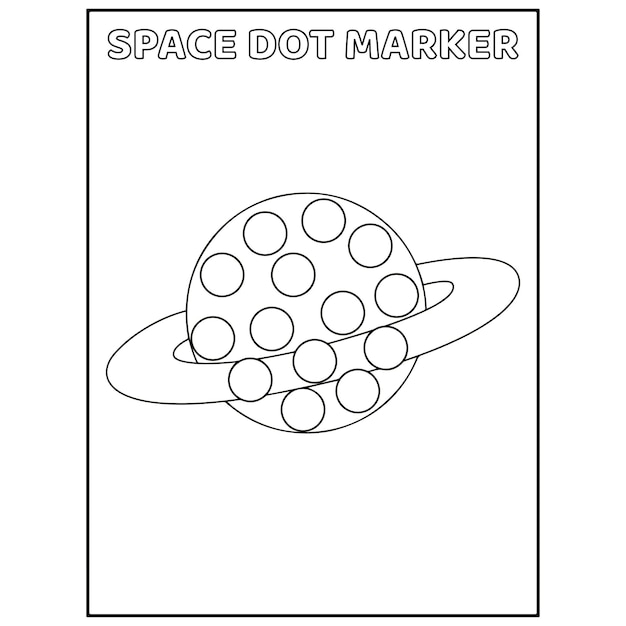 子供向けのスペースドットマーカーアクティビティページ