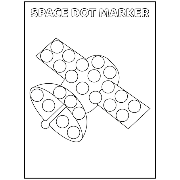 子供向けのスペースドットマーカーアクティビティページ