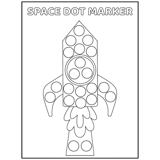 子供向けのスペースドットマーカーアクティビティページ