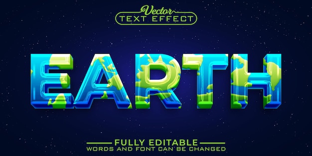 Space Earth World Vector Editable Text Effect Template