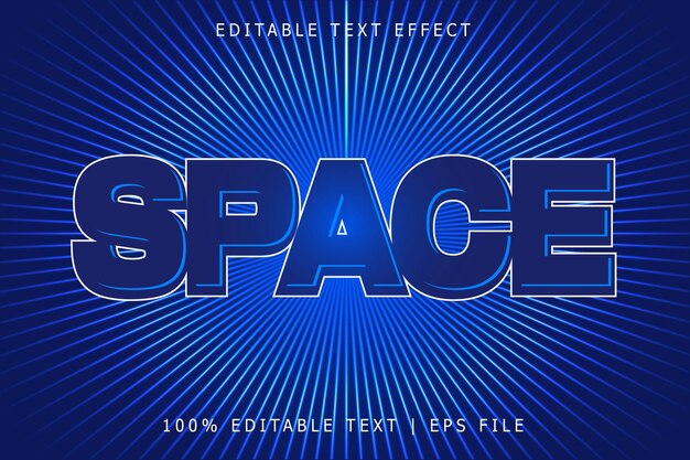 Vector space editable text effect 3 dimension emboss modern style