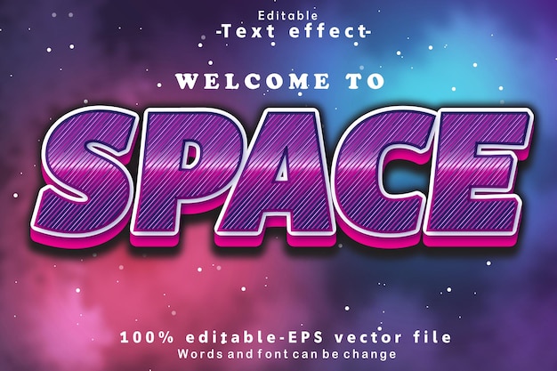 Space Editable Text Effect 3D Comic Cartoon Style