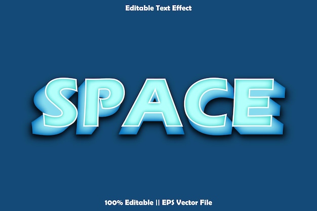 Текстовый эффект Space_editable в стиле emboss_flat