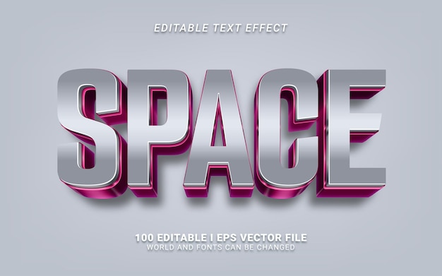 Space editable text effect