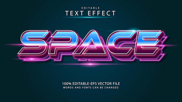 Vector space  editable  text effect