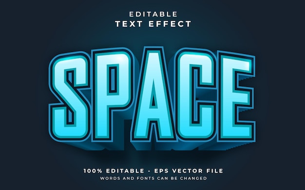 Space editable text effect