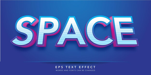 Space editable text effect