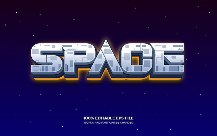 Vector space editable text style effect