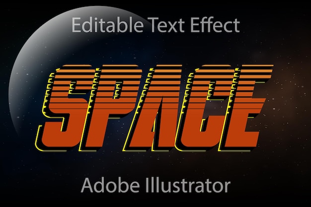 Space editable Vector text effect